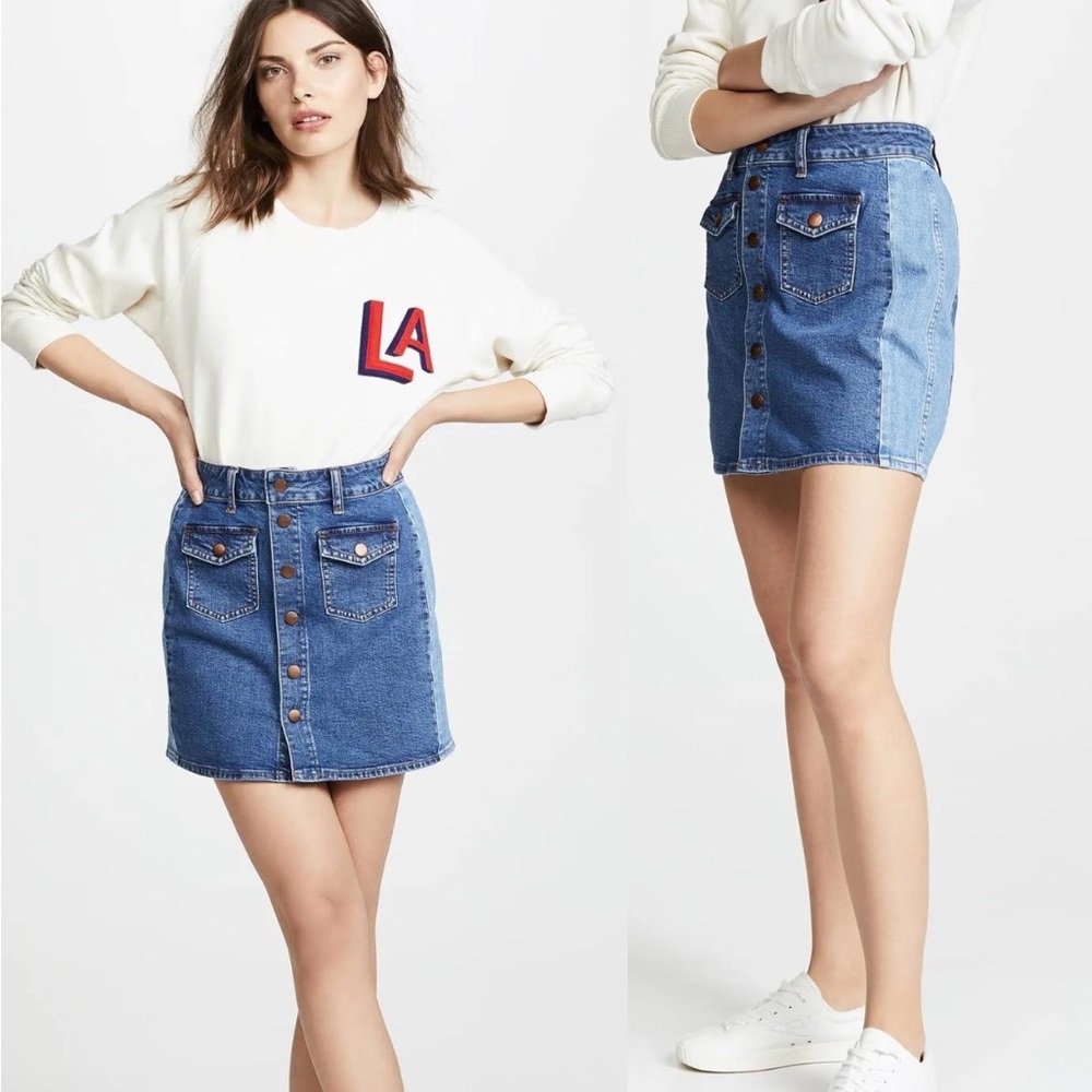 Madewell Pieced Beverly Denim Skirt